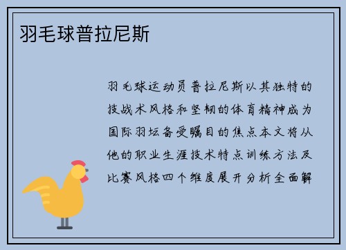 羽毛球普拉尼斯