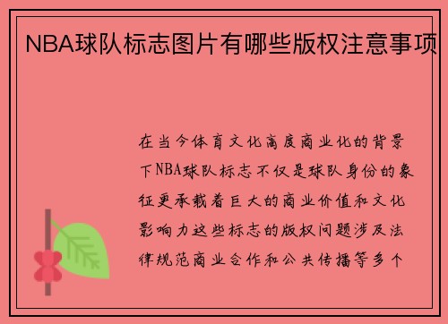 NBA球队标志图片有哪些版权注意事项